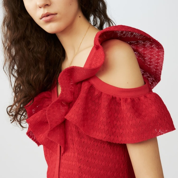 Maje Reglisse Lace Fit-And-Flare Dress, 2 - Picture 7 of 7